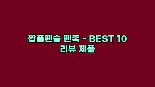 짭플펜슬 펜촉 - BEST 10 리뷰 제품 