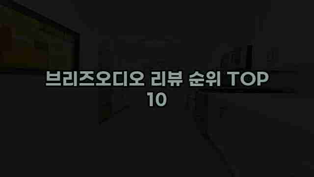 브리즈오디오 리뷰 순위 TOP 10