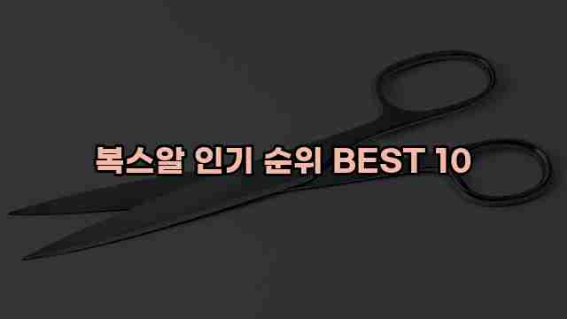 복스알 인기 순위 BEST 10