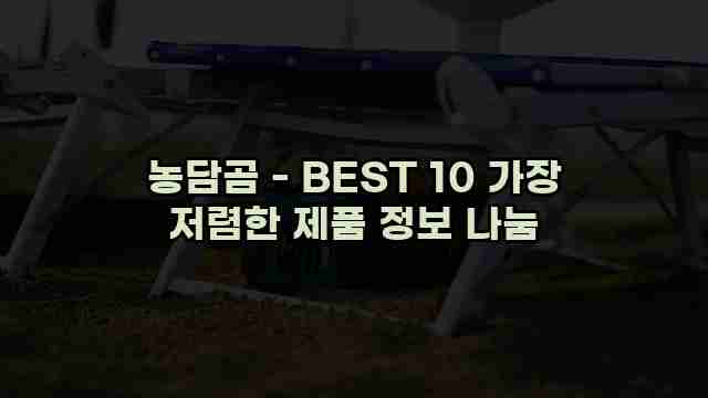 농담곰 - BEST 10 가장 저렴한 제품 정보 나눔