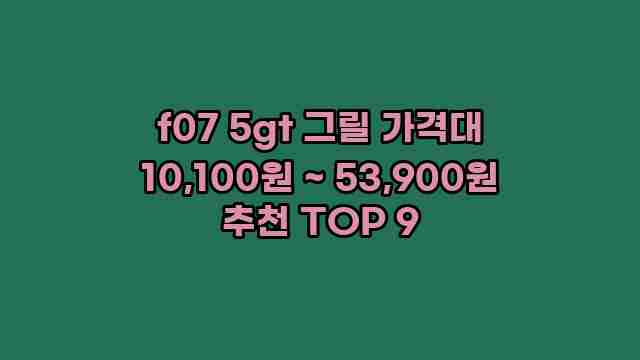 f07 5gt 그릴 가격대 10,100원 ~ 53,900원 추천 TOP 9