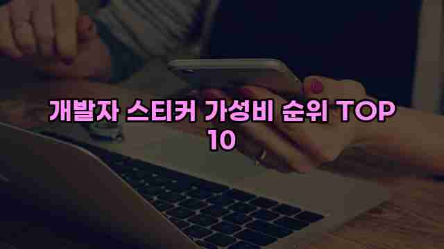 개발자 스티커 가성비 순위 TOP 10