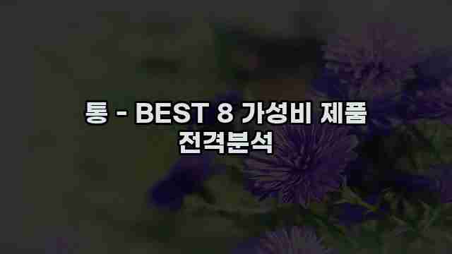 통 - BEST 8 가성비 제품 전격분석