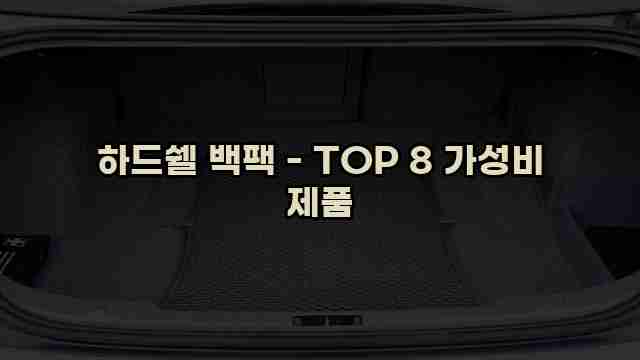 하드쉘 백팩 - TOP 8 가성비 제품 