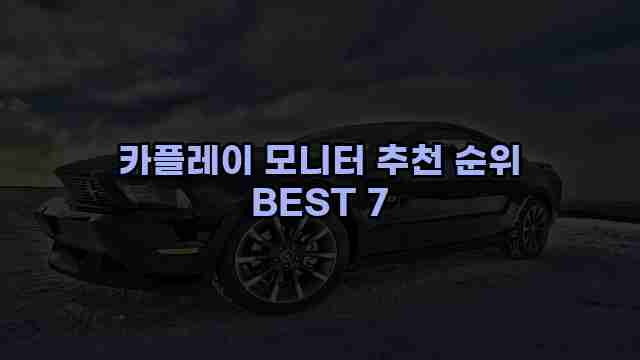 카플레이 모니터 추천 순위 BEST 7