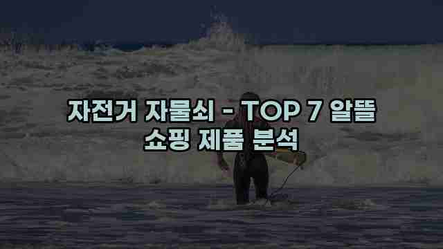 자전거 자물쇠 - TOP 7 알뜰 쇼핑 제품 분석