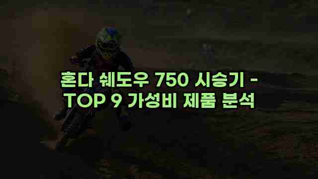 혼다 쉐도우 750 시승기 - TOP 9 가성비 제품 분석