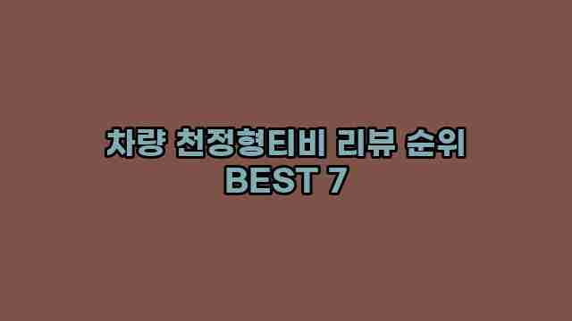 차량 천정형티비 리뷰 순위 BEST 7