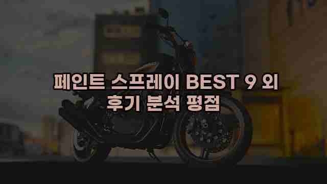  페인트 스프레이 BEST 9 외 후기 분석 평점