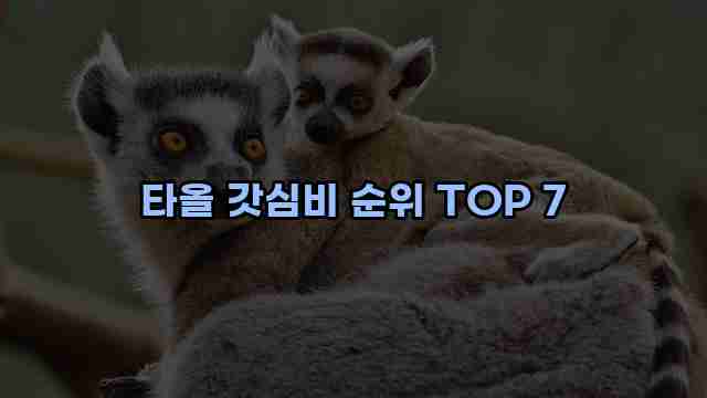 타올 갓심비 순위 TOP 7