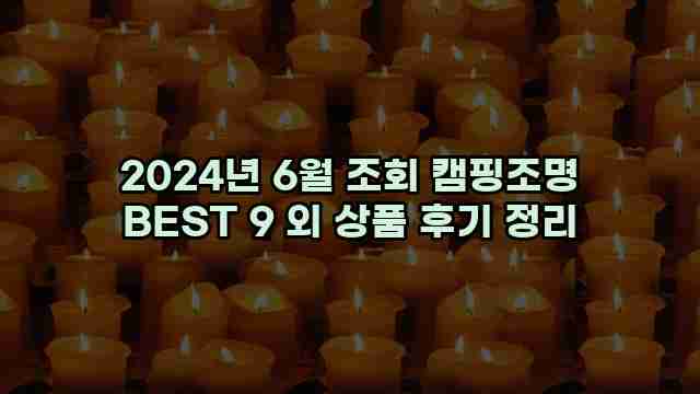 2024년 6월 조회 캠핑조명 BEST 9 외 상품 후기 정리