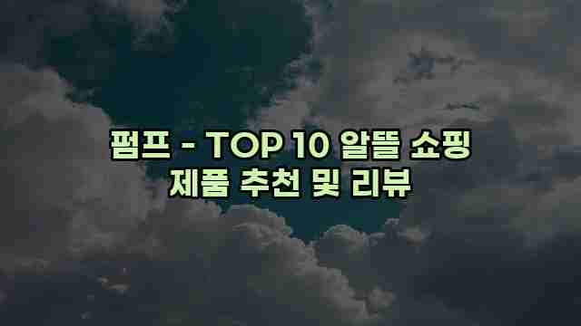 펌프 - TOP 10 알뜰 쇼핑 제품 추천 및 리뷰