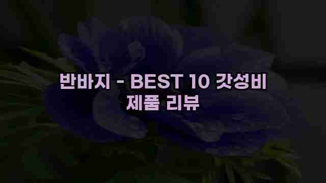 반바지 - BEST 10 갓성비 제품 리뷰