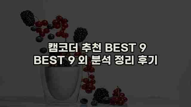  캠코더 추천 BEST 9 BEST 9 외 분석 정리 후기