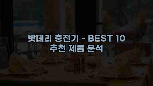 밧데리 충전기 - BEST 10 추천 제품 분석