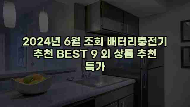 2024년 6월 조회 배터리충전기 추천 BEST 9 외 상품 추천 특가