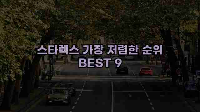 스타렉스 가장 저렴한 순위 BEST 9