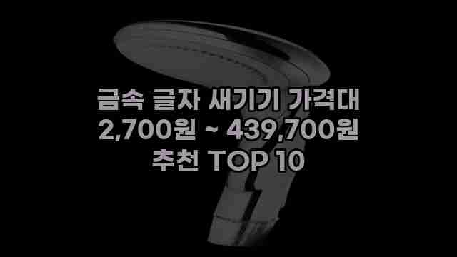 금속 글자 새기기 가격대 2,700원 ~ 439,700원 추천 TOP 10