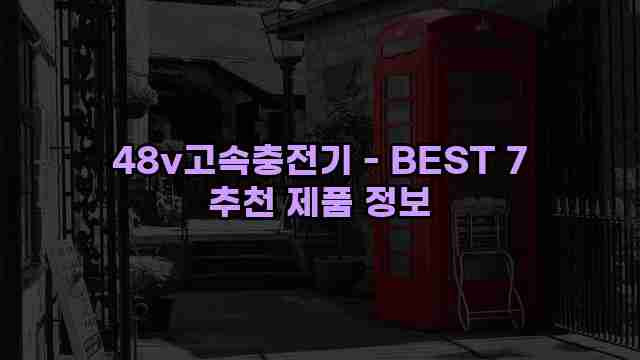 48v고속충전기 - BEST 7 추천 제품 정보