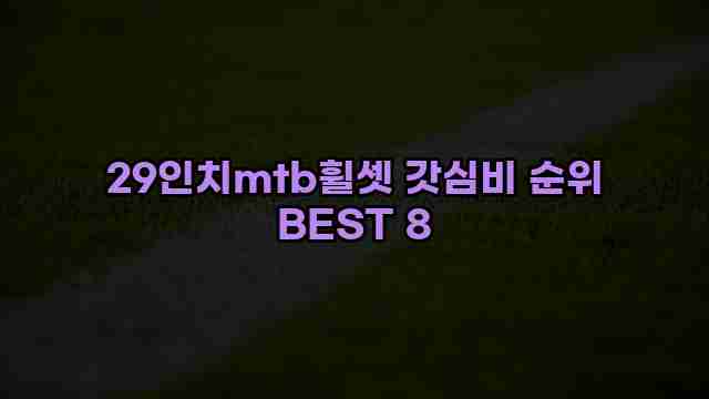 29인치mtb휠셋 갓심비 순위 BEST 8