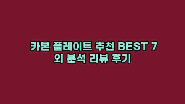  카본 플레이트 추천 BEST 7 외 분석 리뷰 후기