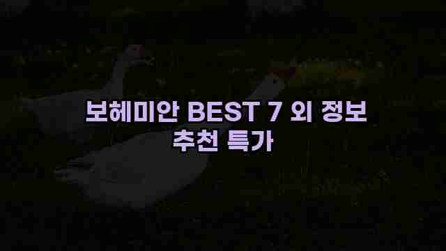  보헤미안 BEST 7 외 정보 추천 특가