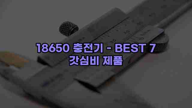 18650 충전기 - BEST 7 갓심비 제품 