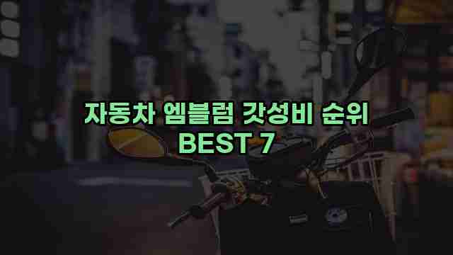 자동차 엠블럼 갓성비 순위 BEST 7