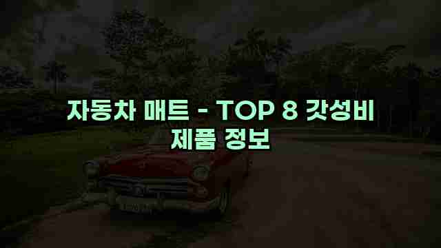 자동차 매트 - TOP 8 갓성비 제품 정보