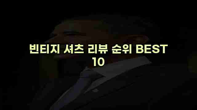 빈티지 셔츠 리뷰 순위 BEST 10