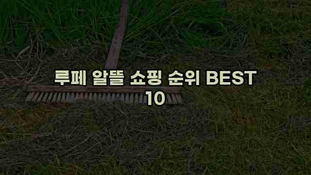 루페 알뜰 쇼핑 순위 BEST 10