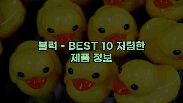 블럭 - BEST 10 저렴한 제품 정보