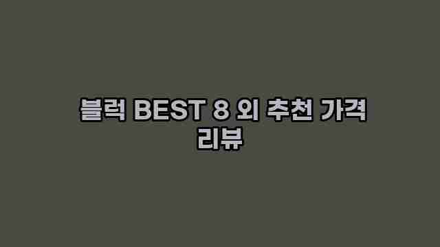  블럭 BEST 8 외 추천 가격 리뷰