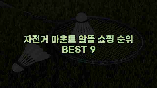 자전거 마운트 알뜰 쇼핑 순위 BEST 9