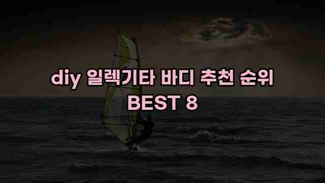 diy 일렉기타 바디 추천 순위 BEST 8