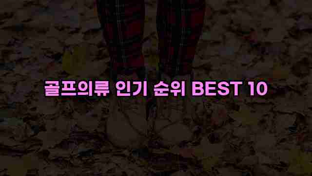 골프의류 인기 순위 BEST 10