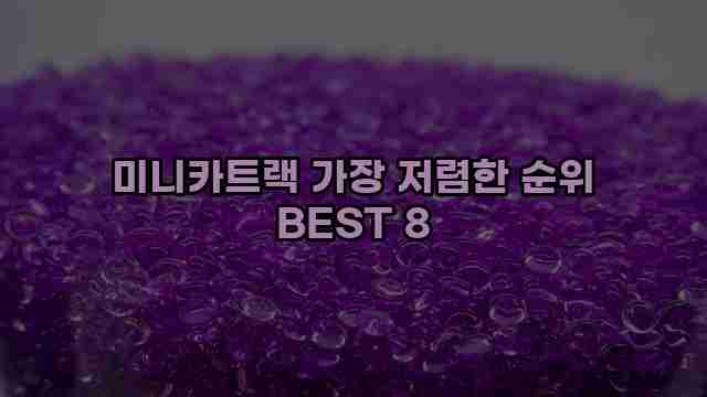 미니카트랙 가장 저렴한 순위 BEST 8