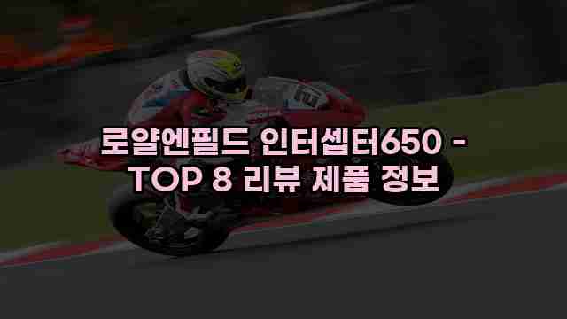 로얄엔필드 인터셉터650 - TOP 8 리뷰 제품 정보