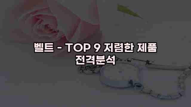 벨트 - TOP 9 저렴한 제품 전격분석