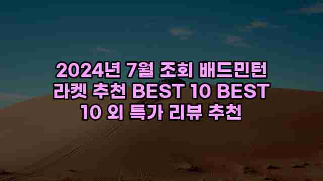 2024년 7월 조회 배드민턴 라켓 추천 BEST 10 BEST 10 외 특가 리뷰 추천