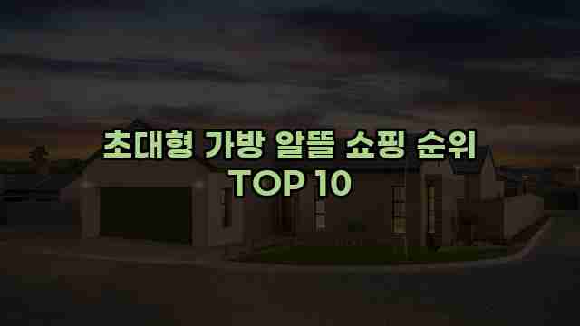 초대형 가방 알뜰 쇼핑 순위 TOP 10