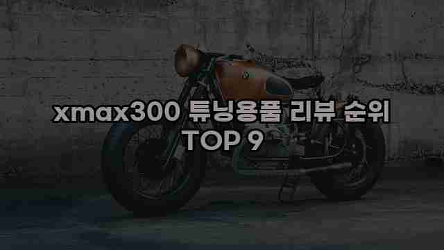 xmax300 튜닝용품 리뷰 순위 TOP 9