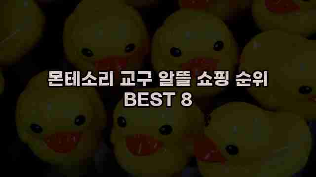 몬테소리 교구 알뜰 쇼핑 순위 BEST 8