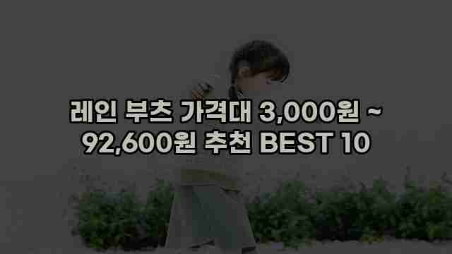 레인 부츠 가격대 3,000원 ~ 92,600원 추천 BEST 10