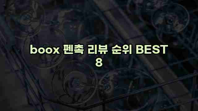 boox 펜촉 리뷰 순위 BEST 8