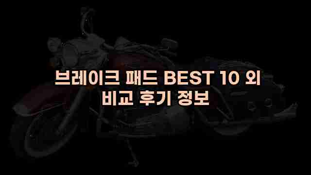  브레이크 패드 BEST 10 외 비교 후기 정보