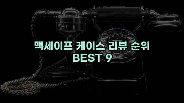 맥세이프 케이스 리뷰 순위 BEST 9