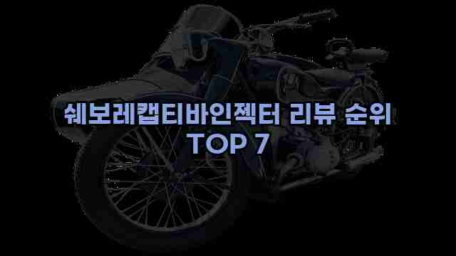 쉐보레캡티바인젝터 리뷰 순위 TOP 7