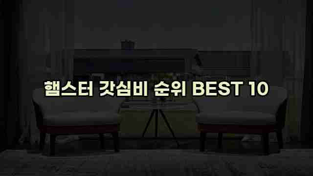 햄스터 갓심비 순위 BEST 10