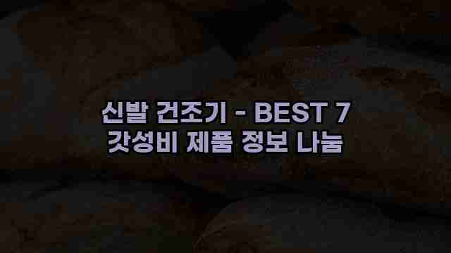 신발 건조기 - BEST 7 갓성비 제품 정보 나눔